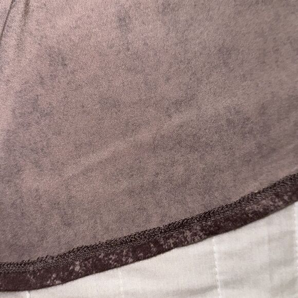 LOGO XS Brown Ivory Almost Mauve Asymmetrical V-Neck Quarter Sleeve Tunic - Picture 12 of 12